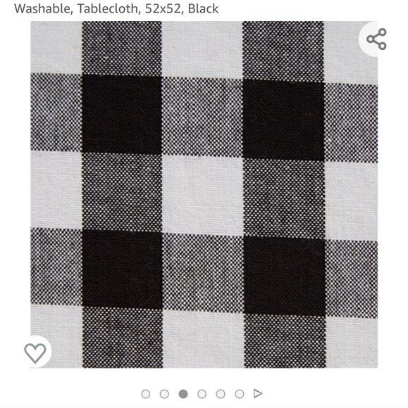 NWT 2 BLACK & WHITE BUFFALO CHECK PLAID CLASSIC FARMHOUSE TABLECLOTH 52INX52IN - Picture 6 of 7